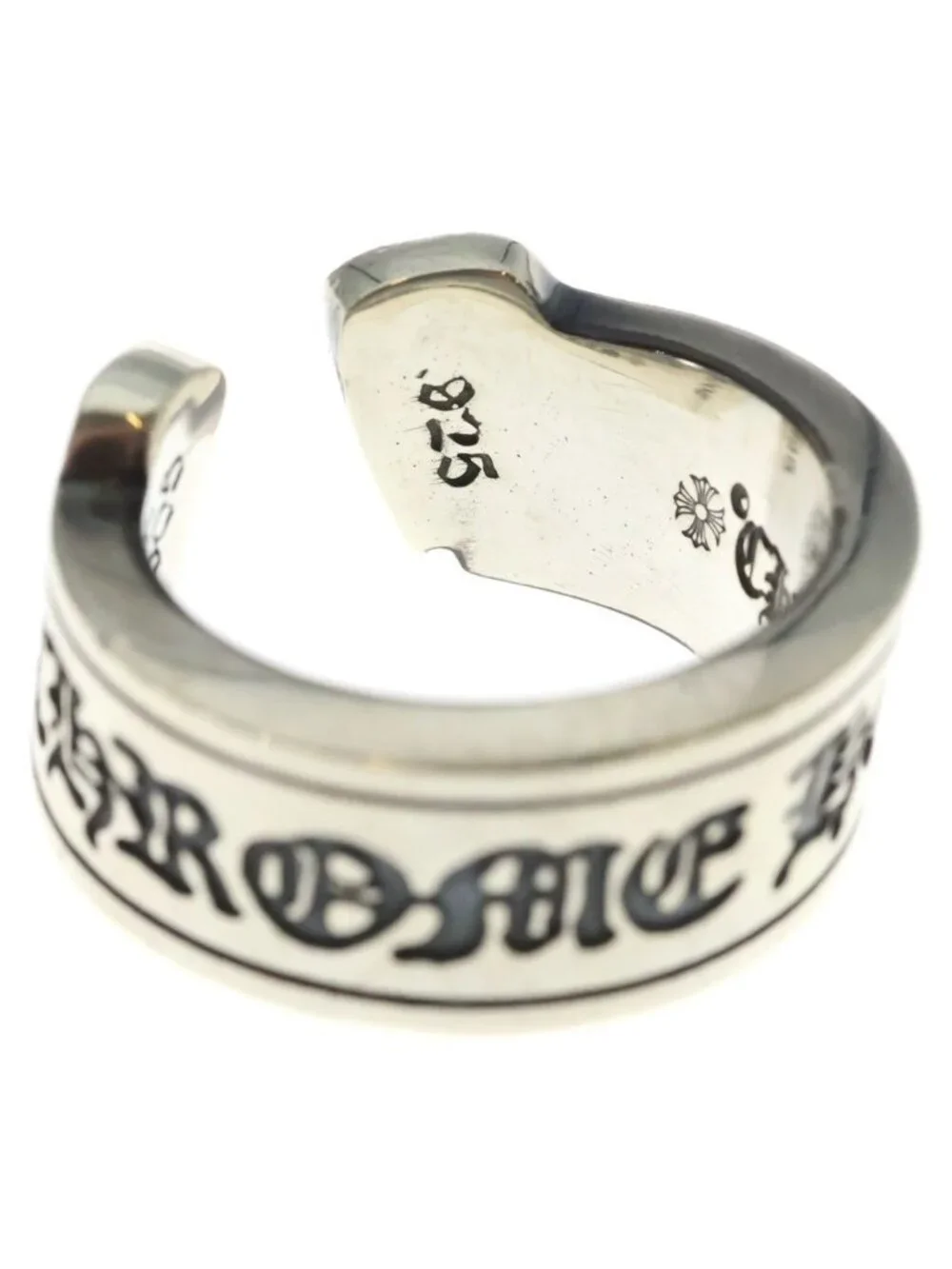 Chrome Hearts LG Scroll Label Large Ring Silver